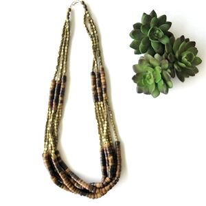 Multi Strand Mixed Media Necklace Made in India